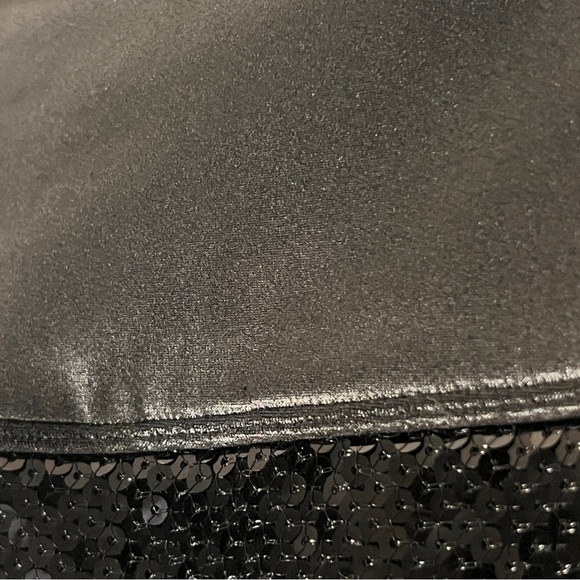 SPANX Black Faux Leather Sequin Stretch Legging Ankle Length Pants Women Size M - Picture 4 of 15